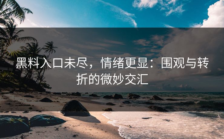 黑料入口未尽，情绪更显：围观与转折的微妙交汇